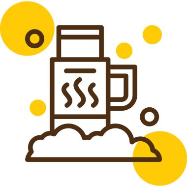 Sıcak kahve ikonu. Sıcak kahve vektörü simgesinin ana hatları düz izole