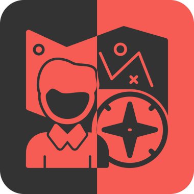 Şapka simgesi takmış bir adamın vektör çizimi