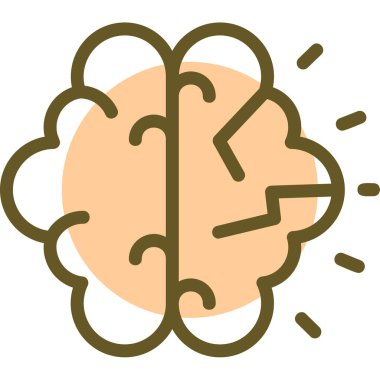 Beyin. Web simgesi basit illüstrasyon