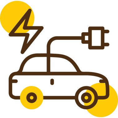 otomobil elektrik dolgu simgesi ana hat biçiminde