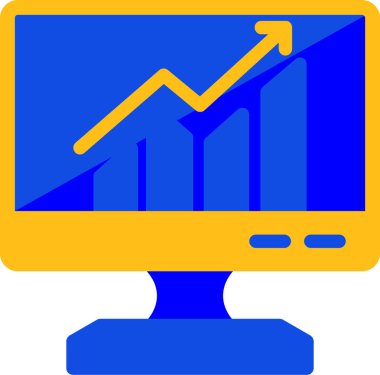 Bilgisayar monitörü. Basit bir çizim. Web vektör simgeleri