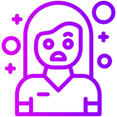 kadın avatar simgesi, vektör illüstrasyonu