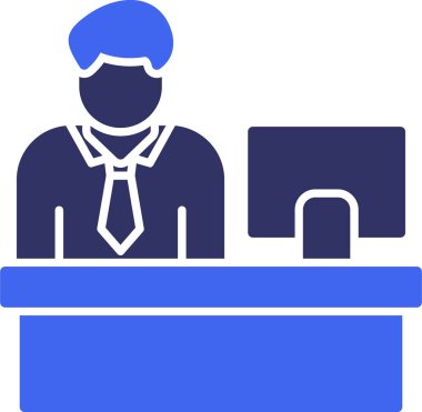 işletme yöneticisi çalışan simgesi - taslak biçimi