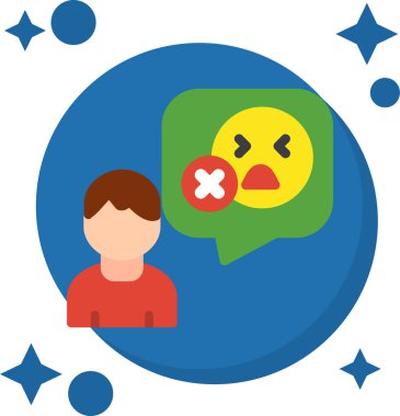 Hüzünlü yüz ve konuşma balonu.