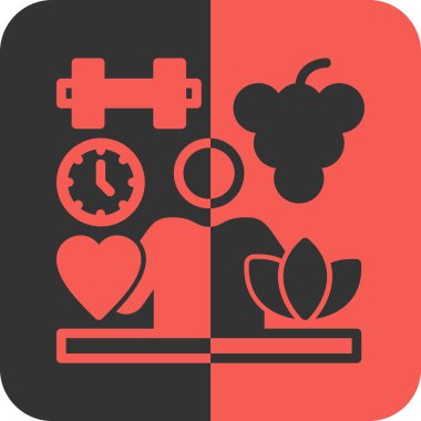 Simge tasarımı ile sağlıklı yaşam tarzı kavramı, vektör illüstrasyonu 10 eps grafik.