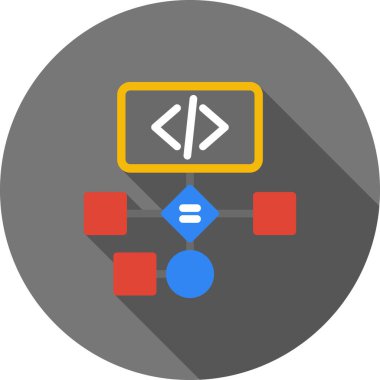 Kodlama. Web simgesi basit illüstrasyon