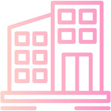 Bina. Web simgesi basit illüstrasyon