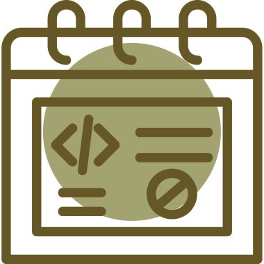 Doldurulmuş kodlama programlama simgesi - ana hatlar biçimi