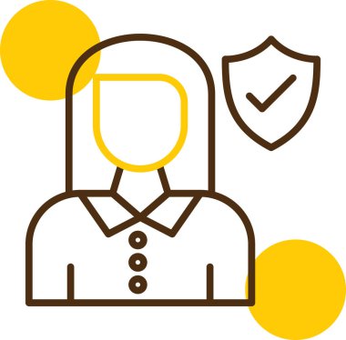 Kadın. Web simgesi basit illüstrasyon