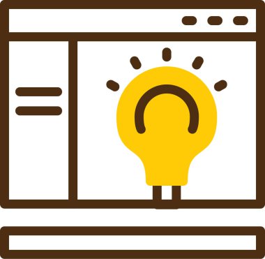 Web simgesi olan bilgisayar ekranı, basit tasarım