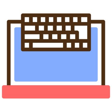 Klavye düz simgesi, vektör illüstrasyonu