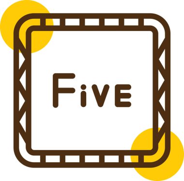 beş simge vektör illüstrasyonu