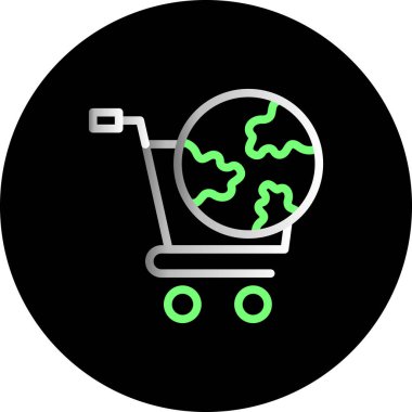 Alışveriş simgesi, vektör illüstrasyonu