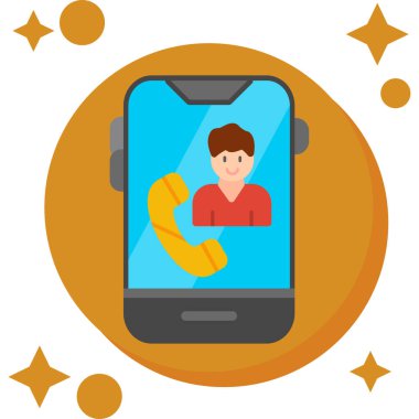 İnsan yüzü vektör çizimine sahip akıllı telefon