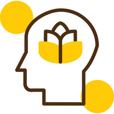 Beyin. Web simgesi basit illüstrasyon