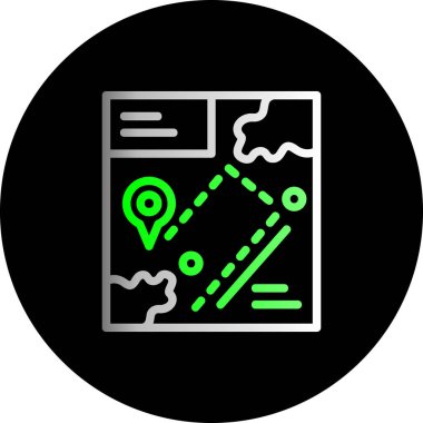 Harita konumu simgesi. Çizgi haritası konum vektörü düz tasarım