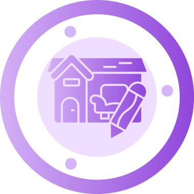 Ev. Web simgesi basit illüstrasyon