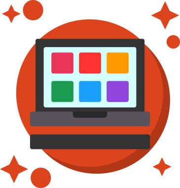 Bilgisayar. Web simgesi basit illüstrasyon