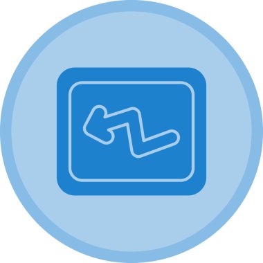 Mavi ve beyaz bir ikonun vektör illüstrasyonu