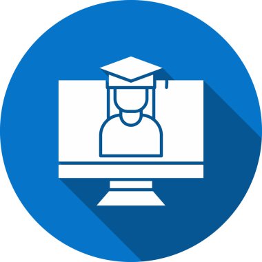 mezuniyet simgesi, vektör illüstrasyonu