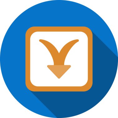 ok yönü simgesi aşağı doğru uzun çizgili gölge