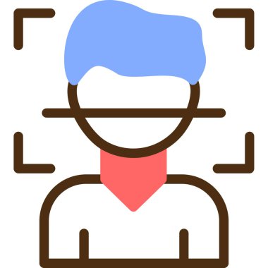 Resim simgesi olan adam, vektör illüstrasyonu