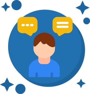 Konuş. Web simgesi basit illüstrasyon