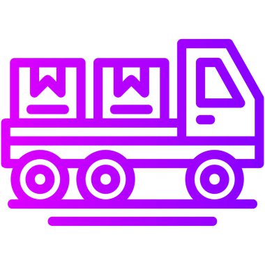 kargo karavanı ikon vektörü. İnce çizgi işareti. izole edilmiş sınır sembolü çizimi