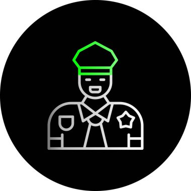 Polis memuru kutsal kişilerin resmi, vektör çizim