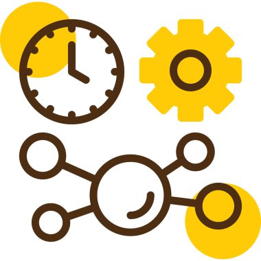 iş yönetimi düz simgesi, vektör illüstrasyonu