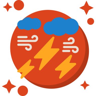 Meteoroloji hava durumu düz simgesi - gölge