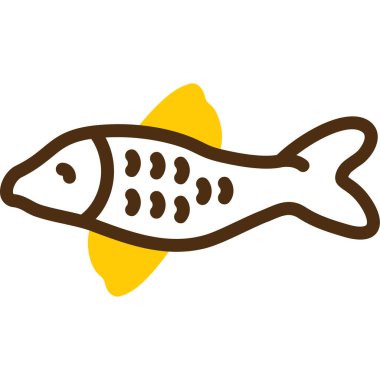 balık vektör renk simgesi