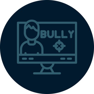 siber zorbalık simgesi, vektör illüstrasyonu