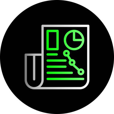 Haber Veritabanı Çift Gradyan Çember Web simgesi, vektör illüstrasyonu