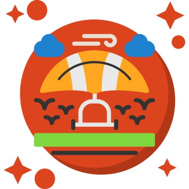 Sıcak hava balonu simgesi düz stil