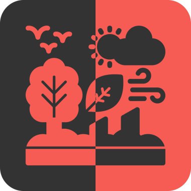 Doğa ikonu vektör illüstrasyonu