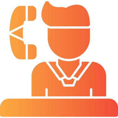 Müşteri merkezi simgesi. düz dizayn biçimi.