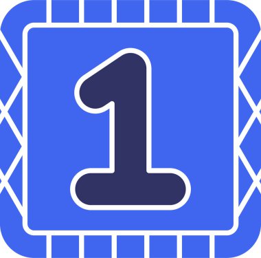 Bir numaralı simge, vektör illüstrasyonu beyaz arkaplanda izole edildi