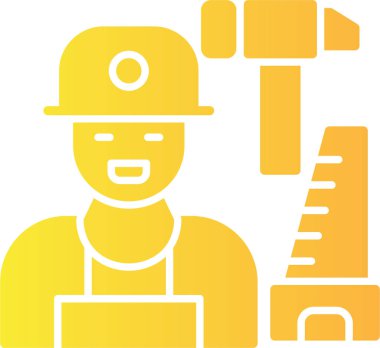 İnşaat işçisi vektör simgesi