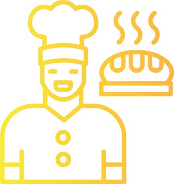 Şef. Web simgesi basit illüstrasyon