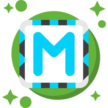 M harfi logo tasarım şablonu