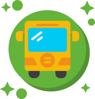 okul servisi düz simgesi, vektör, illüstrasyon