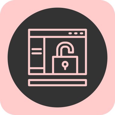 Düz dizaynlı kilit simgesi