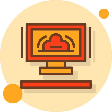 Bulut hesaplama simgesi vektör illüstrasyonu