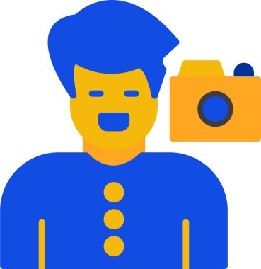 Adam dağıtım kurye simgesi - taslak biçimi