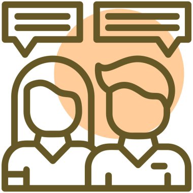 Bir adam ve bir konuşma baloncuğuyla insan yüzünün vektör illüstrasyon simgesi