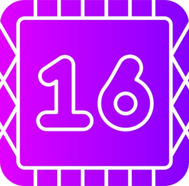 16 numaralı simge vektör illüstrasyon tasarımı