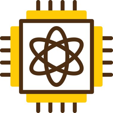 Bir Cpu simgesinin vektör illüstrasyonu