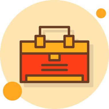 Evrak çantası. Web simgesi vektör illüstrasyonu.