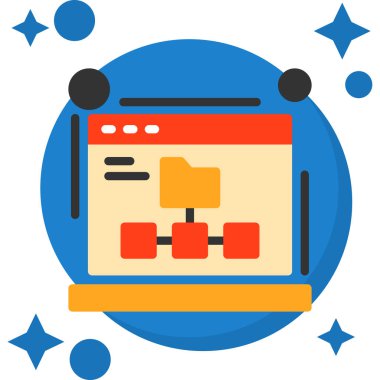 Bilgisayar monitörü. Web simgesi basit illüstrasyon